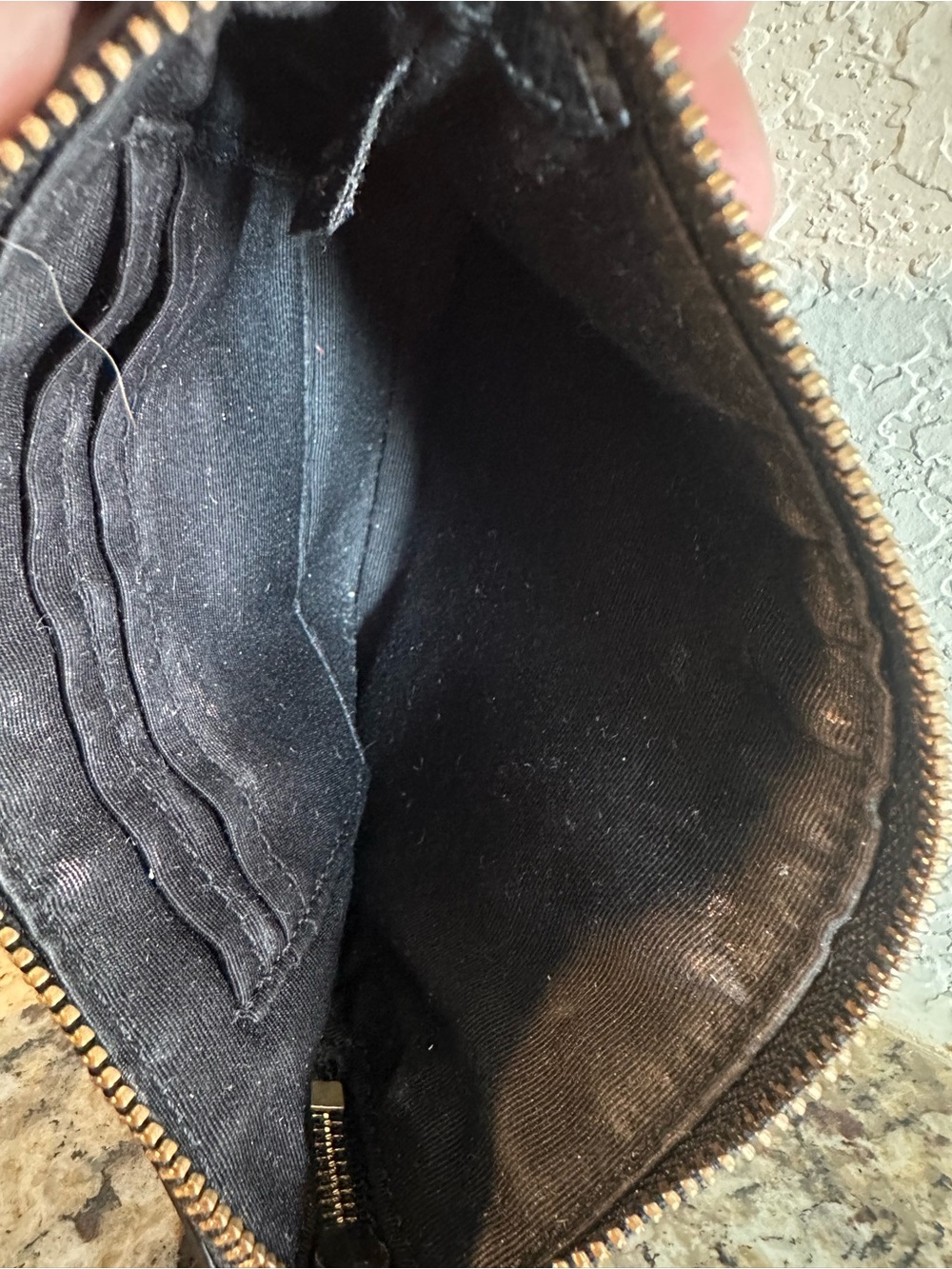 Coach Black Leather Zip Pouch with Gold Logo - Picture 4 of 4